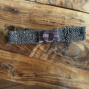 Wood bead belt with Stretchy elastic thread